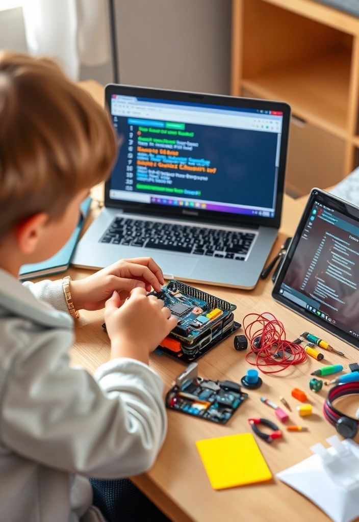 A student working hands-on with a pediatric STEM activity kit